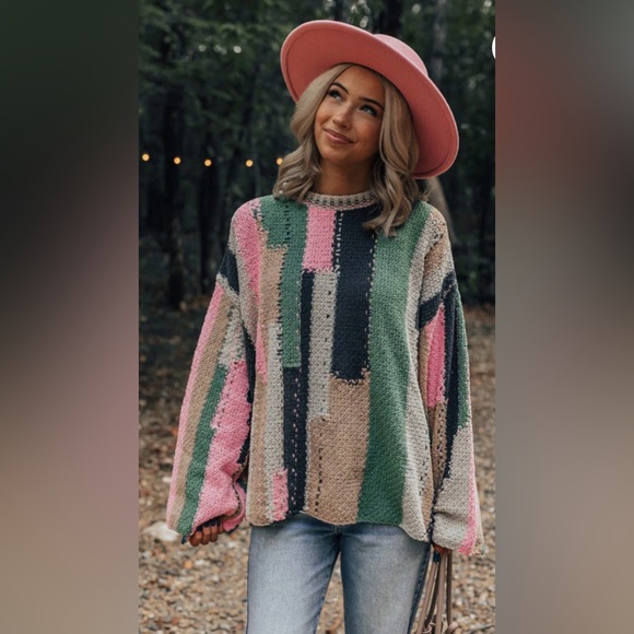 POL Sweaters - NWOT POL CHENILLE MULTI COLOR TOP